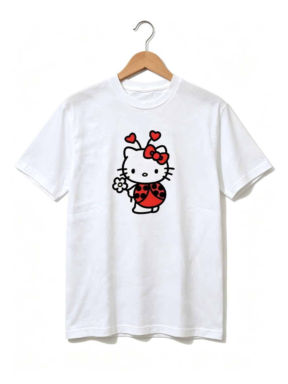 Hello Kitty ladybug White printed T-shirt
